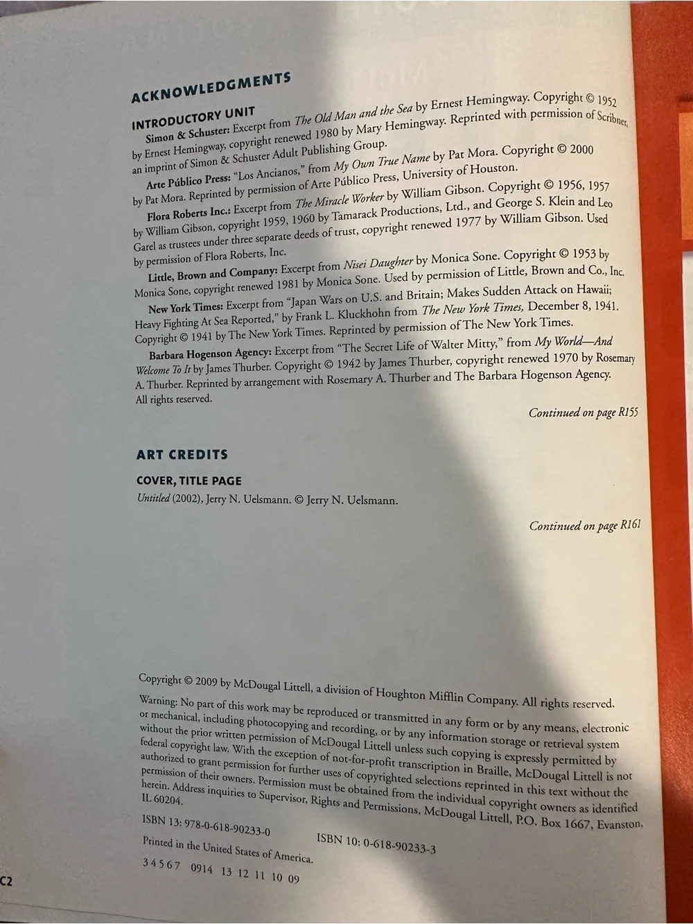 South Carolina Literature McDougal Littell Hardcover in Orange